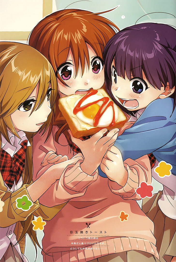 Anime, Anime Girls, Essen, Koufuku Graffiti, HD-Hintergrundbild, Handy-Hintergrundbild