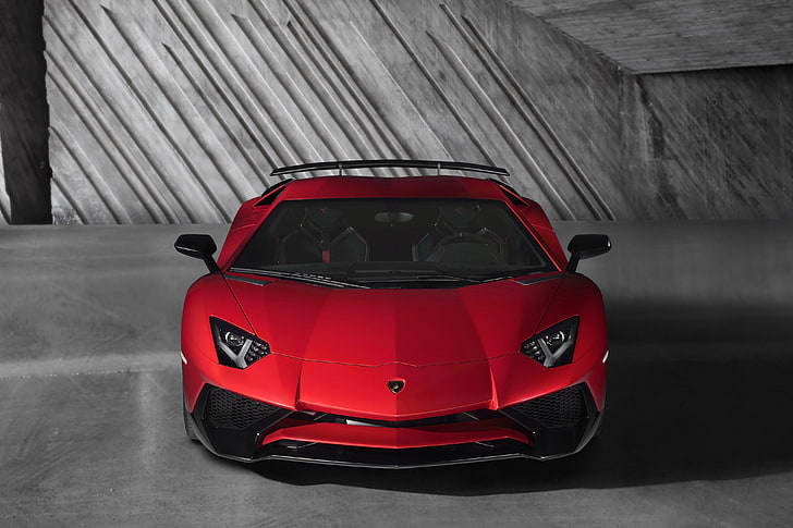 red Lamborghini car, Lamborghini, Lamborghini Aventador, Lamborghini Aventador LP 750-4, Lamborghini Aventador LP750-4 Superveloce, red, red cars, HD wallpaper