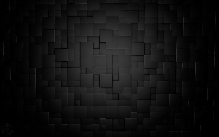 минимализъм кино 4d куб черен, HD тапет