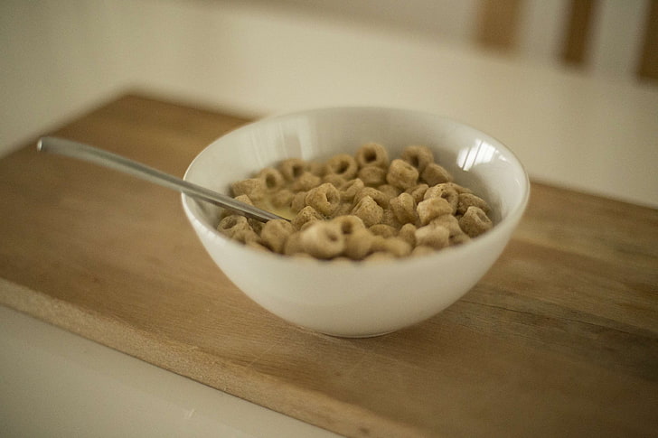 bowl, breakfast, cereal, cereals, food, loops, meal, snack, HD wallpaper