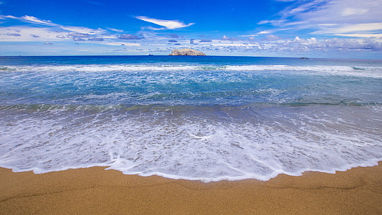 Playa Peña Blanca Manzanillo Colima Mexiko Bridal Beach Ocean Waves Blauer Himmel Weiße Wolken 4k Ultra Hd Desktop-Hintergründe Hd 3840 × 2160, HD-Hintergrundbild HD wallpaper
