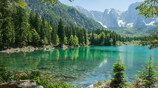 ภูเขาทะเลสาบธรรมชาติป่าทะเลสาบธารน้ำทิวทัศน์แหล่งน้ำภูเขาทะเลสาบน้ำแข็ง, วอลล์เปเปอร์ HD HD wallpaper