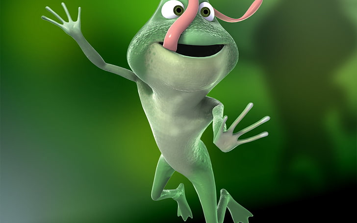 Froggy Jump, green lizard illustration, Funny, , frog, HD wallpaper