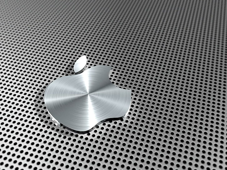 Apple Aluminium, марка и лого, HD тапет