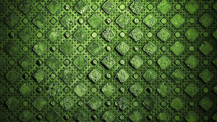 minimalismo, abstracto, textura, patrón, cuadrado, verde, puntos, Fondo de pantalla HD