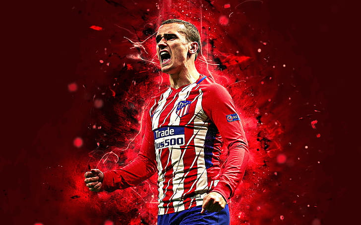 Soccer, Antoine Griezmann, Atlético Madrid, French, HD wallpaper