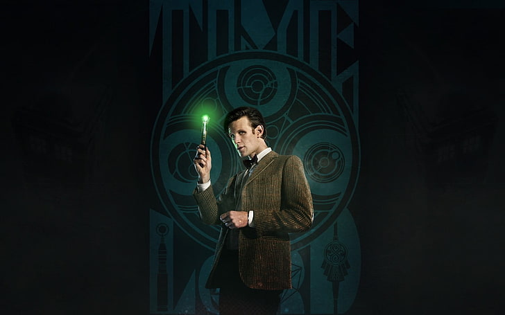 terno marrom masculino, Doctor Who, décimo primeiro médico, Matt Smith, HD papel de parede