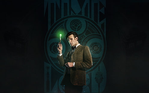 brązowy garnitur męski, Doctor Who, Jedenasty Doktor, Matt Smith, Tapety HD HD wallpaper