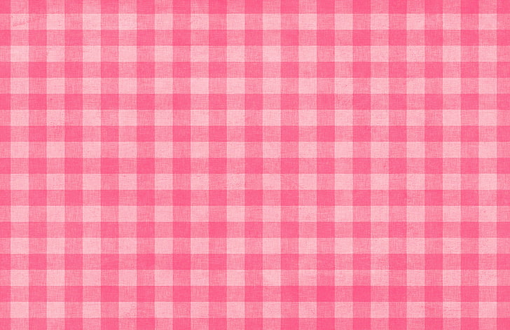 rosa gingham tapet, rosa, konsistens, vit, duk, i lådan, HD tapet