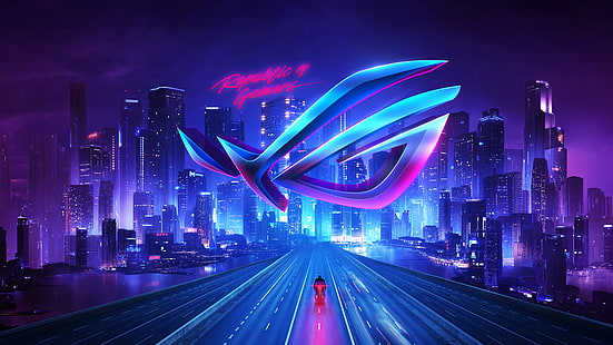 Technologia, Asus ROG, City, Tapety HD HD wallpaper