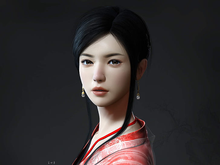 Красиво момиче в древен Китай, красиво, момиче, Китай, HD тапет