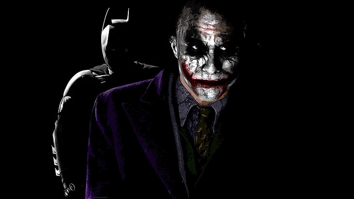 The Joker and Batman carta da parati digitale, film, Batman, The Dark Knight, Joker, MessenjahMatt, Sfondo HD