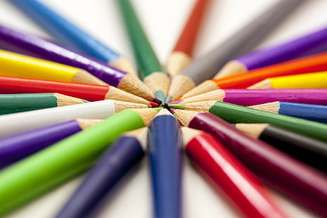 assorted colored pen, Converging, crayons, colored, pen, Peterborough, UK, Valentine, Manic, pencil, multi Colored, colors, crayon, red, close-up, yellow, blue, creativity, group of Objects, education, backgrounds, HD wallpaper HD wallpaper