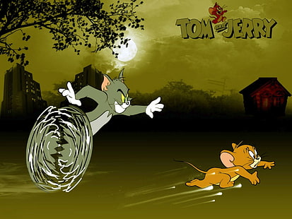 Dibujos animados de Tom y Jerry, fondo de pantalla de Tom y Jerry, dibujos animados, divertidos, dibujos animados, tom, jerry, Fondo de pantalla HD HD wallpaper