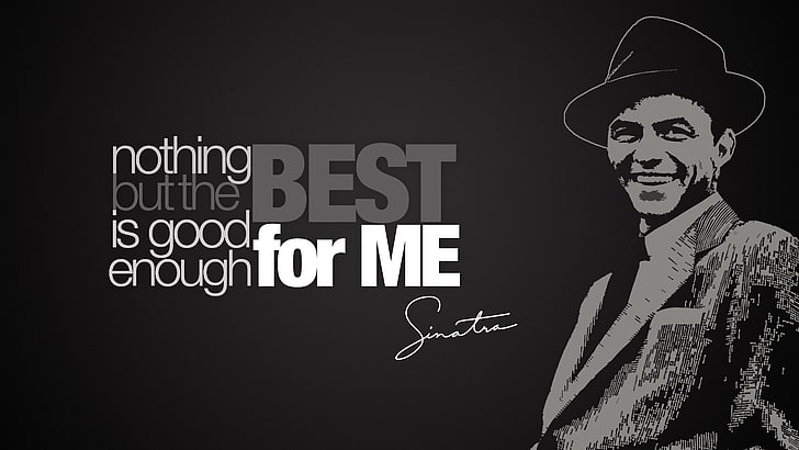 black background with text overlay, singer, frank sinatra, music, HD wallpaper