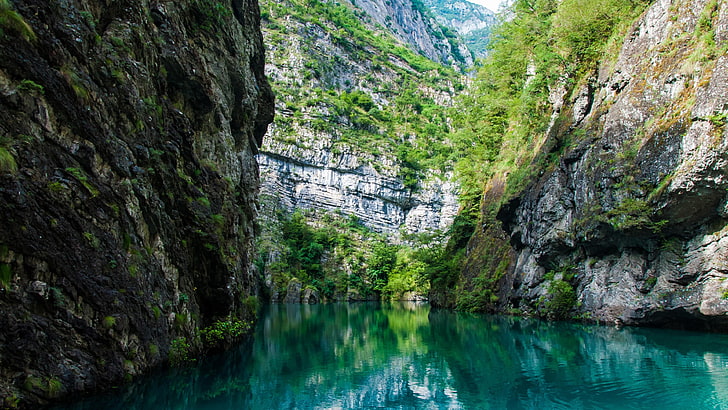 езеро Скадар национален парк, езеро Шкодра, образуване, река, скала, езеро Скадар, скала, дере, Черна гора, природен парк, Албания, езеро, тапет, пейзаж, планина, зелен, каньон, вода, природа, HD тапет