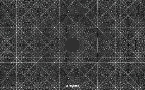 modello, Andy Gilmore, geometria, monocromatico, astratto, simmetria, Sfondo HD HD wallpaper