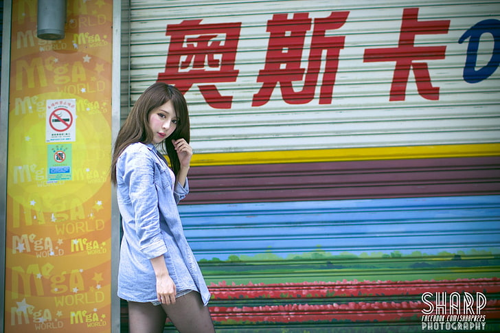 Models, Zhang Qi Jun, Asian, Girl, Julie Chang, Shirt, Street, Taiwan, Taiwanese, HD wallpaper