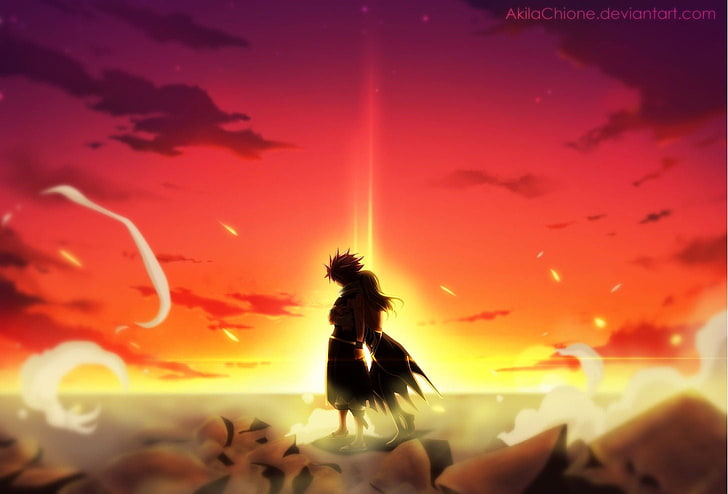 Anime, Fairy Tail, Dragneel Natsu und Heartfilia Lucy, HD-Hintergrundbild