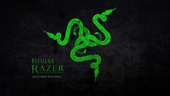 Razer Inc., logo, tipografi, logo, yılan, oyuncular, Razer, yeşil, 2K, HD masaüstü duvar kağıdı HD wallpaper