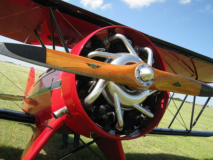 Waco Classic Biplane, biplane, airplane, red baron, waco, aircraft planes, HD wallpaper