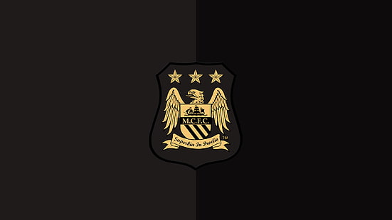 Футбол, Манчестър Сити, емблема, лого, HD тапет HD wallpaper