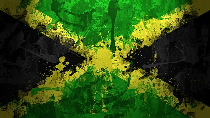 flag of jamaica, HD wallpaper