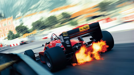 Гоночные машины, Формула 1, Феррари, Монако, винтаж, HD обои HD wallpaper