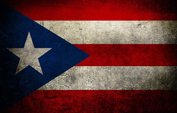 bendera biru, putih, dan merah, warna, bendera, Puerto Riko, Wallpaper HD