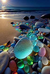 природа, каменный остров, разноцветный камень, HD обои HD wallpaper