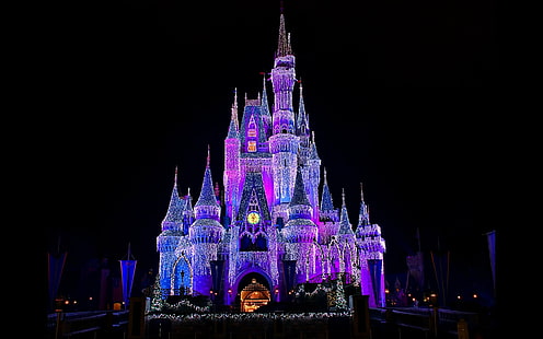 Disney, Walt Disney World, Schloss, Cinderella Castle, Disneyland, Licht, HD-Hintergrundbild HD wallpaper