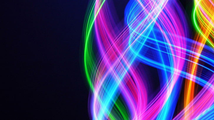 Neon waves, pink green and blue spiral colors, abstract, 1920x1080, wave, neon, HD wallpaper