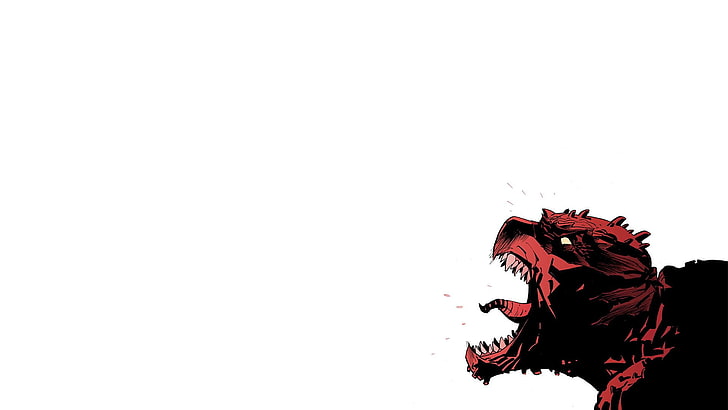 rote böse Hund digitale Tapete, Slash, Teenage Mutant Ninja Turtles, IDW, Comics, Comic-Bücher, Comic-Kunst, Minimalismus, Schildkröte, weißer Hintergrund, BlackStar, HD-Hintergrundbild