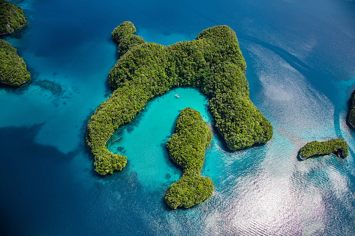 Palau, Filipinler, adalar, okyanus, 8k, HD masaüstü duvar kağıdı