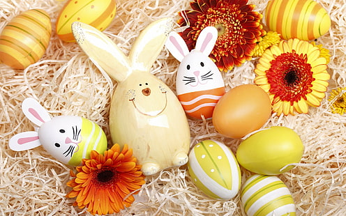 Pâques, décoration, printemps, printemps, fleurs, heureux, décoration, Pâques, oeufs, oeufs de Pâques, Fond d'écran HD HD wallpaper