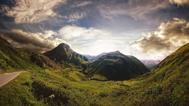 녹색 산, 풍경, 구름, 산도, 스코틀랜드, HD 배경 화면