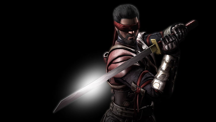 gray steel sword, Mortal Kombat X, Kenshi (Mortal Kombat), HD wallpaper