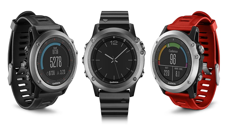 three grey digital watches, Fеnix 3 Sapphire, smartwatch, CES 2016, HD Wallpaper