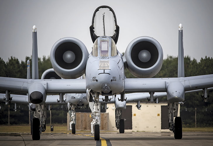 white dual engine jet plane, a-10c, thunderbolt ii, attack, aircraft, airfield, HD wallpaper