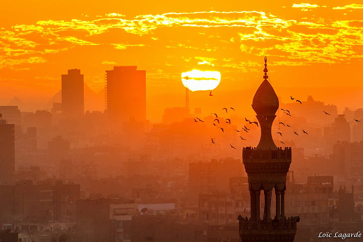 Man Made, Cairo, City, Cityscape, Egypt, Orange, Sunset, HD wallpaper