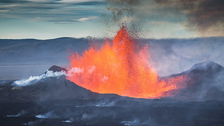 volcano, HD wallpaper