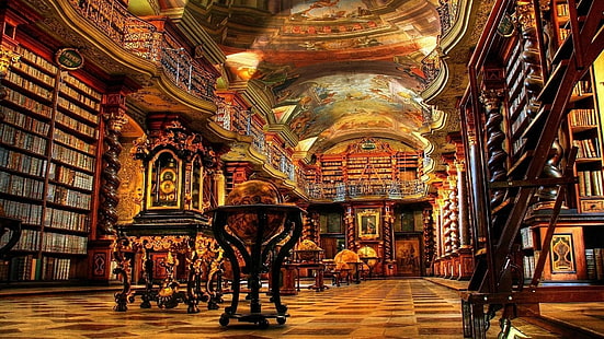 architecture, bâtiment, République tchèque, Klementinum, bibliothèque, Prague, Fond d'écran HD HD wallpaper