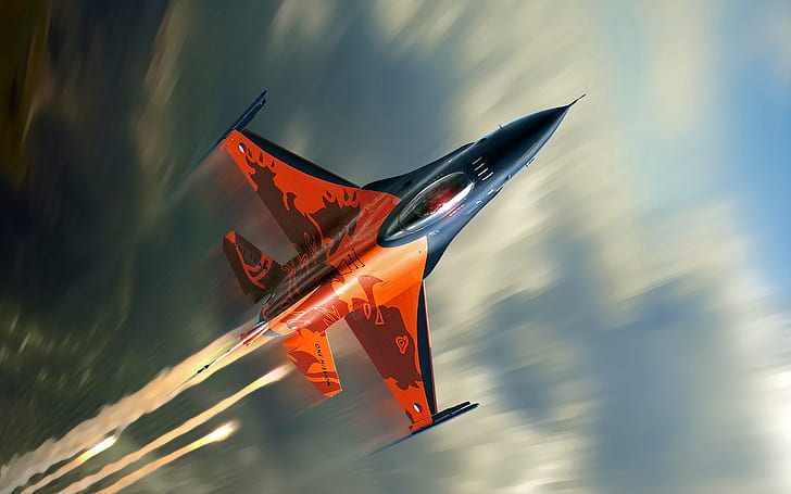 Combattente F-16 nuvola volante, combattente, volante, nuvola, Sfondo HD