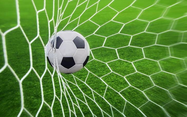 スポーツスポーツサッカーサッカーピッチボールネット被写界深度の目標、 HDデスクトップの壁紙