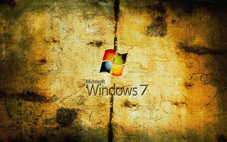 Grungy Windows Seven, microsoft, Windows 7, HD wallpaper