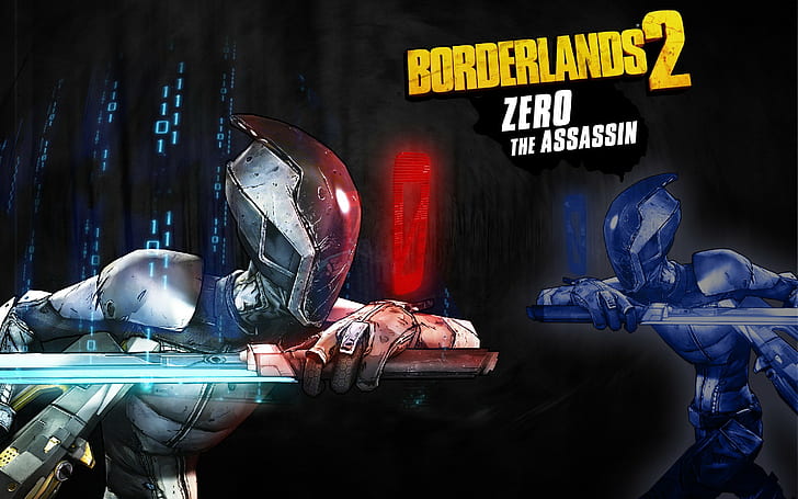 Borderlands 2, Borderlands 2, FPS, RPG, Unreal Engine 3, Perangkat Lunak Gearbox, Game 2K, Zero, Assassin, Wallpaper HD