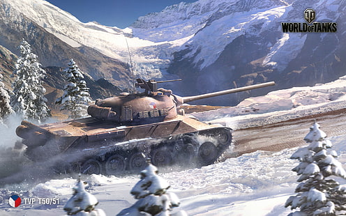 Обои из игры World of Tank, WoT, World Of Tanks, Сеть Wargaming, TVP T 50/51, HD обои HD wallpaper