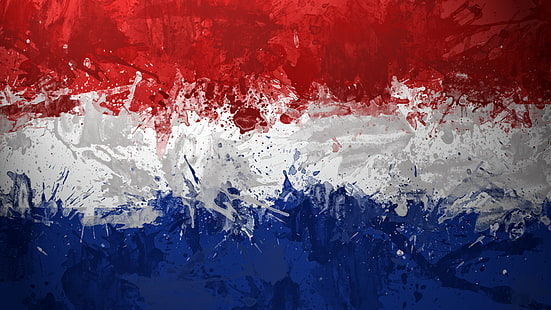Pintura de bandera holandesa, bandera, Países Bajos, Holanda, El Reino de los Países Bajos, Reino de los Países Bajos, Fondo de pantalla HD HD wallpaper