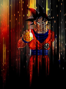 Oğlu Goku illüstrasyon, Oğlu Goku, Dragon Ball Z, kırmızı, çizgiler, anime çocuklar, HD masaüstü duvar kağıdı HD wallpaper