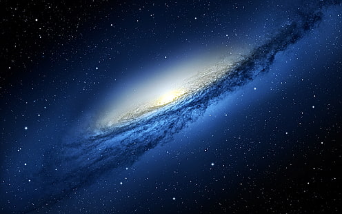 Blue Galaxy, 3D, Space, blue, galaxy, HD wallpaper HD wallpaper